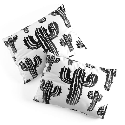 Susanne Kasielke Cactus Party Desert Matcha Black and White Pillow Shams