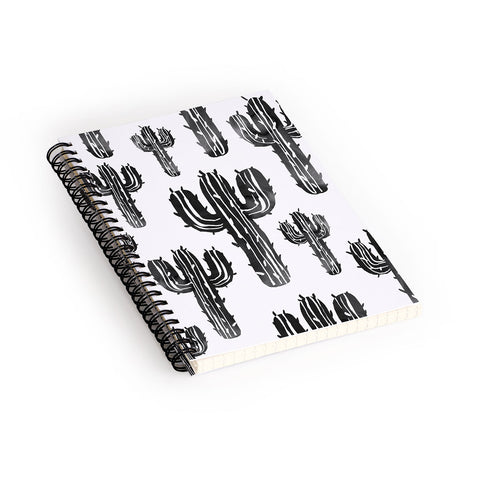 Susanne Kasielke Cactus Party Desert Matcha Black and White Spiral Notebook