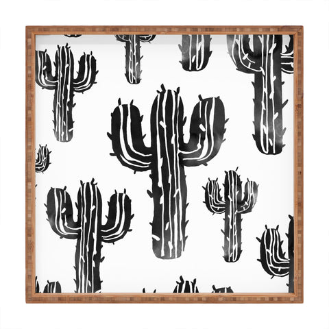 Susanne Kasielke Cactus Party Desert Matcha Black and White Square Tray