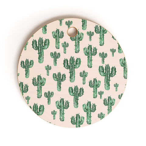 Susanne Kasielke Cactus Party Desert Matcha Cutting Board Round