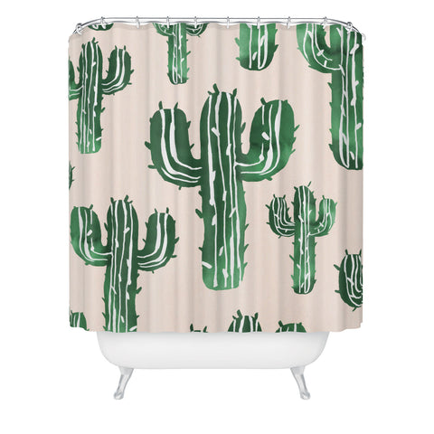 Susanne Kasielke Cactus Party Desert Matcha Shower Curtain