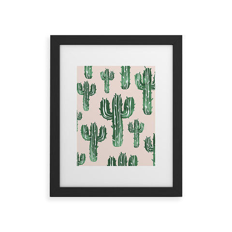Susanne Kasielke Cactus Party Desert Matcha Framed Art Print