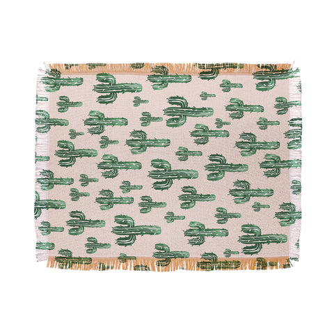 Susanne Kasielke Cactus Party Desert Matcha Throw Blanket