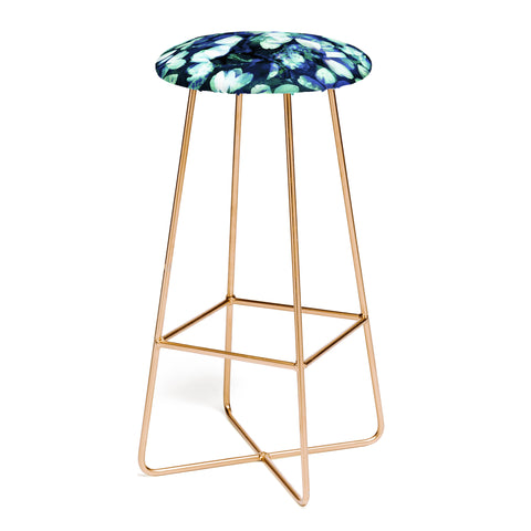 Susanne Kasielke Cherry Blossoms Blue Bar Stool