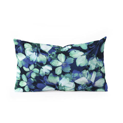 Susanne Kasielke Cherry Blossoms Blue Oblong Throw Pillow