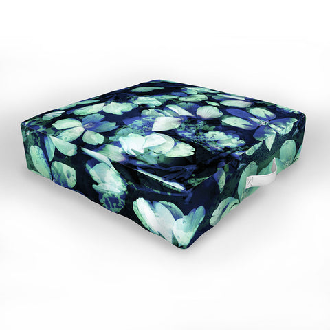 Susanne Kasielke Cherry Blossoms Blue Outdoor Floor Cushion