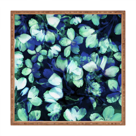 Susanne Kasielke Cherry Blossoms Blue Square Tray