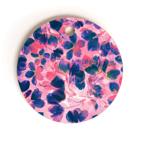 Susanne Kasielke Cherry Blossoms Neon Cutting Board Round