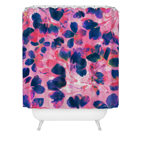 Susanne Kasielke Cherry Blossoms Neon Shower Curtain