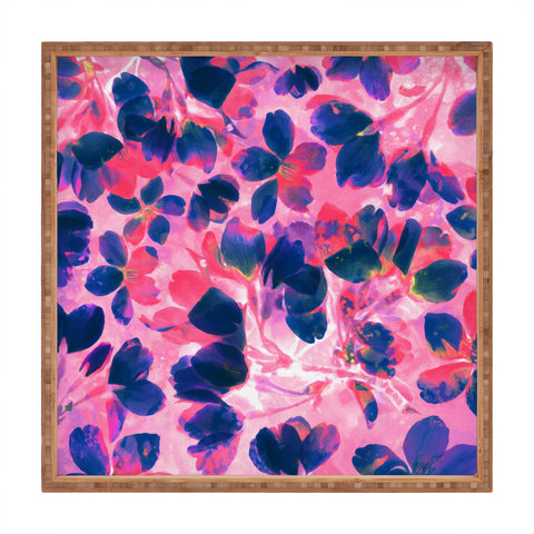 Susanne Kasielke Cherry Blossoms Neon Square Tray