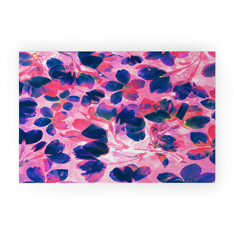 Susanne Kasielke Cherry Blossoms Neon Welcome Mat