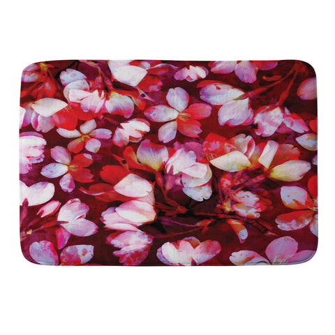 Susanne Kasielke Cherry Blossoms Red Memory Foam Bath Mat