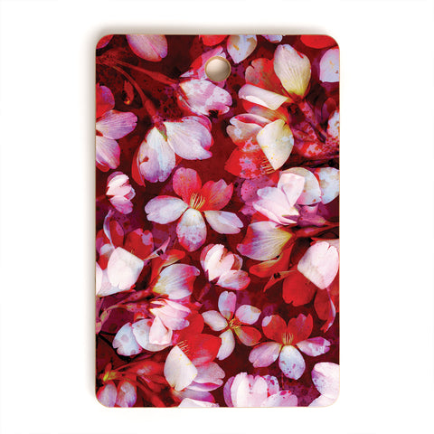 Susanne Kasielke Cherry Blossoms Red Cutting Board Rectangle