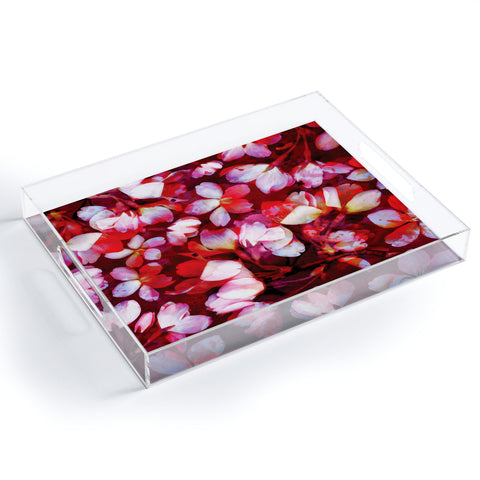 Susanne Kasielke Cherry Blossoms Red Acrylic Tray