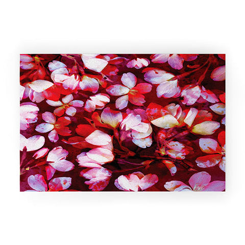 Susanne Kasielke Cherry Blossoms Red Welcome Mat