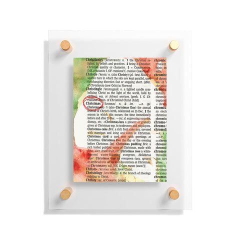 Susanne Kasielke Christmas Dictionary Art Floating Acrylic Print