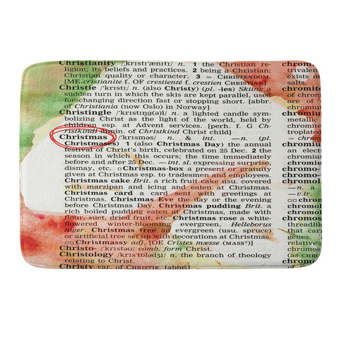 Susanne Kasielke Christmas Dictionary Art Memory Foam Bath Mat
