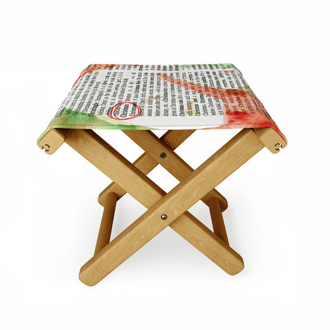 Susanne Kasielke Christmas Dictionary Art Folding Stool