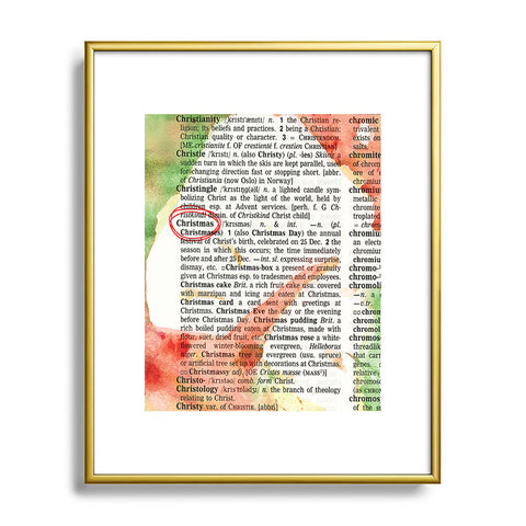 Susanne Kasielke Christmas Dictionary Art Metal Framed Art Print