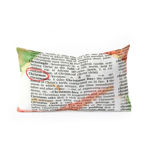 Susanne Kasielke Christmas Dictionary Art Oblong Throw Pillow