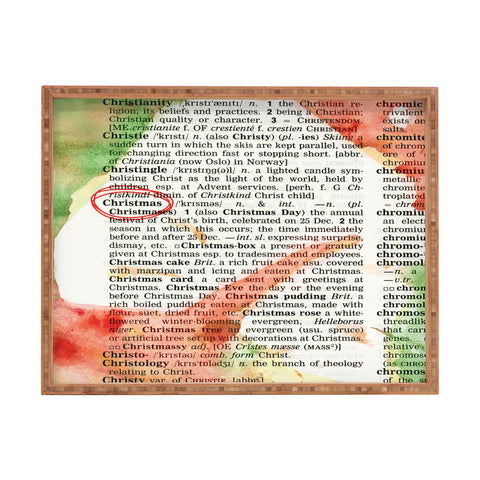 Susanne Kasielke Christmas Dictionary Art Rectangular Tray