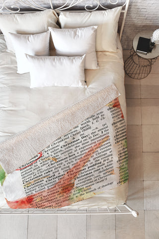 Susanne Kasielke Christmas Dictionary Art Fleece Throw Blanket