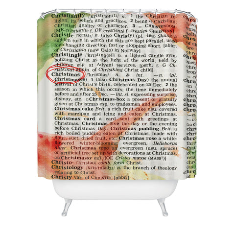 Susanne Kasielke Christmas Dictionary Art Shower Curtain