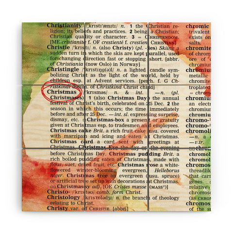 Susanne Kasielke Christmas Dictionary Art Wood Wall Mural