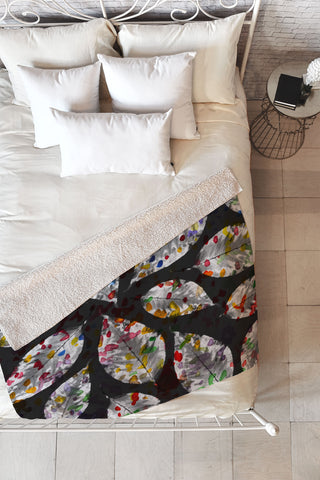 Susanne Kasielke Confetti Leaves Fleece Throw Blanket