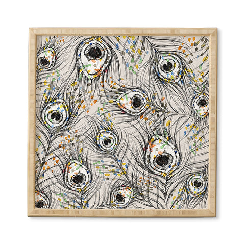 Susanne Kasielke Confetti Peacock Feathers Framed Wall Art
