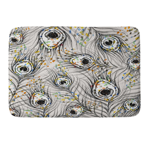 Susanne Kasielke Confetti Peacock Feathers Memory Foam Bath Mat