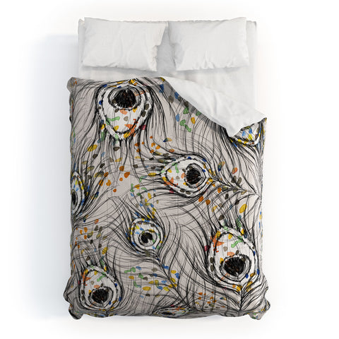Susanne Kasielke Confetti Peacock Feathers Comforter
