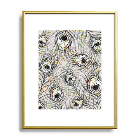 Susanne Kasielke Confetti Peacock Feathers Metal Framed Art Print