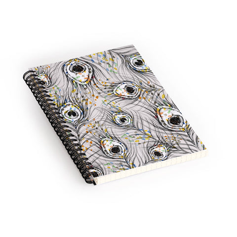Susanne Kasielke Confetti Peacock Feathers Spiral Notebook