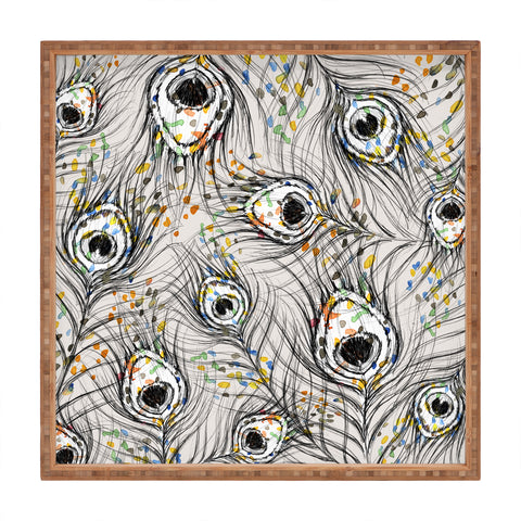 Susanne Kasielke Confetti Peacock Feathers Square Tray