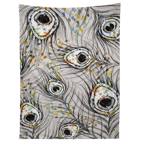 Susanne Kasielke Confetti Peacock Feathers Tapestry