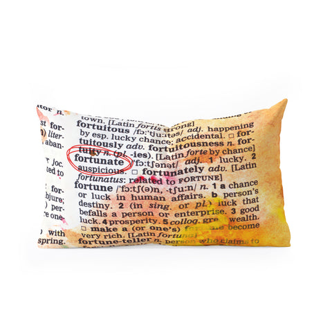 Susanne Kasielke Fortunate Dictionary Art Oblong Throw Pillow