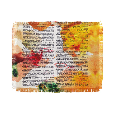 Susanne Kasielke Fortunate Dictionary Art Throw Blanket