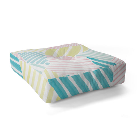 Susanne Kasielke French Reviera Seaside Stripes Floor Pillow Square