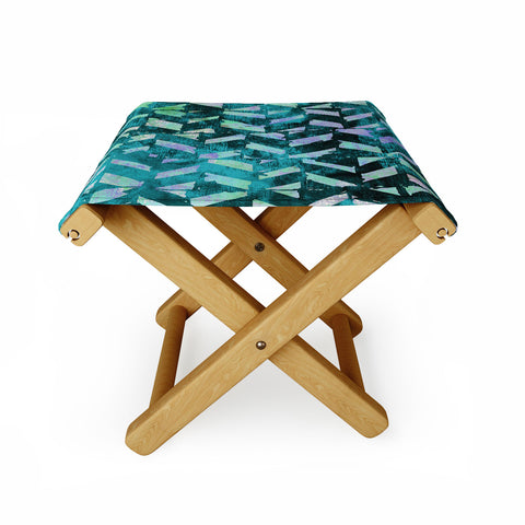 Susanne Kasielke Geometric Folk Stripes Folding Stool