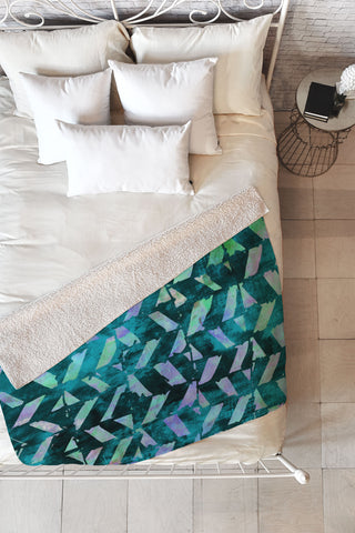 Susanne Kasielke Geometric Folk Stripes Fleece Throw Blanket