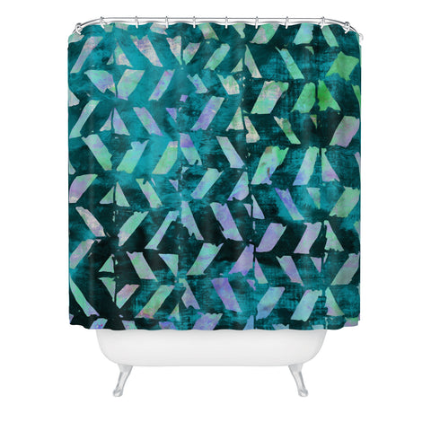 Susanne Kasielke Geometric Folk Stripes Shower Curtain