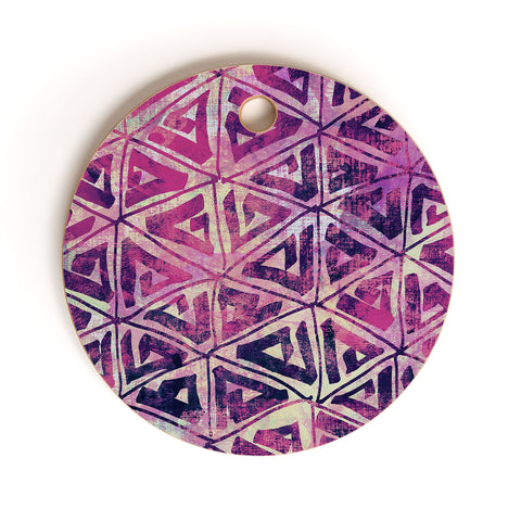Susanne Kasielke Geometric Folk Triangles Cutting Board Round