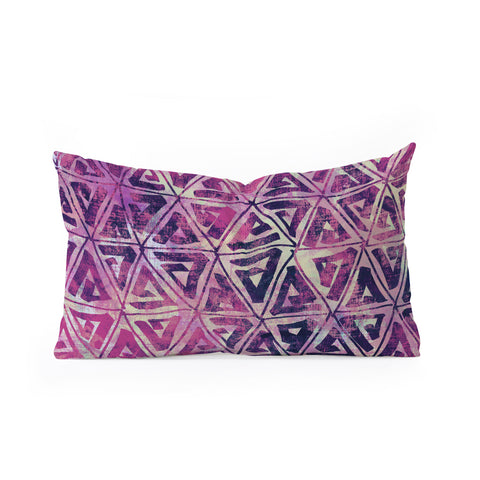 Susanne Kasielke Geometric Folk Triangles Oblong Throw Pillow