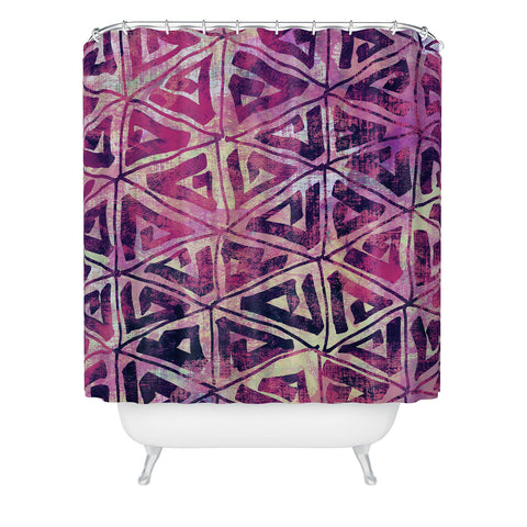 Susanne Kasielke Geometric Folk Triangles Shower Curtain