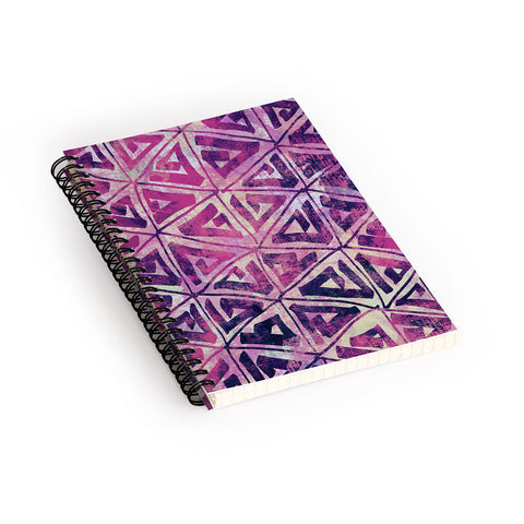 Susanne Kasielke Geometric Folk Triangles Spiral Notebook