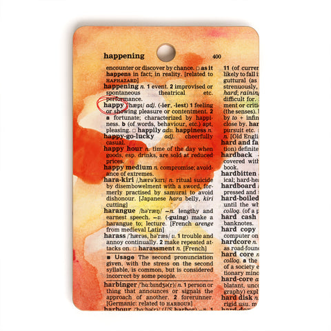 Susanne Kasielke Happy Dictionary Art Cutting Board Rectangle