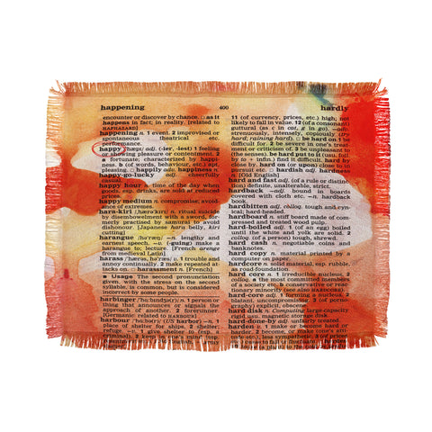 Susanne Kasielke Happy Dictionary Art Throw Blanket