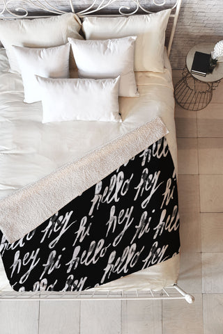 Susanne Kasielke Hi Hey Hello Dark Fleece Throw Blanket