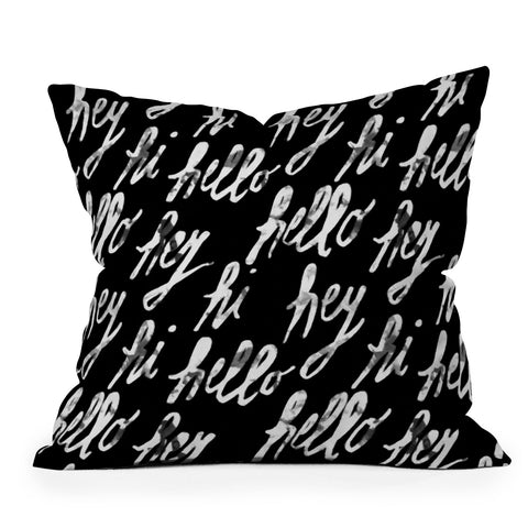 Susanne Kasielke Hi Hey Hello Dark Throw Pillow
